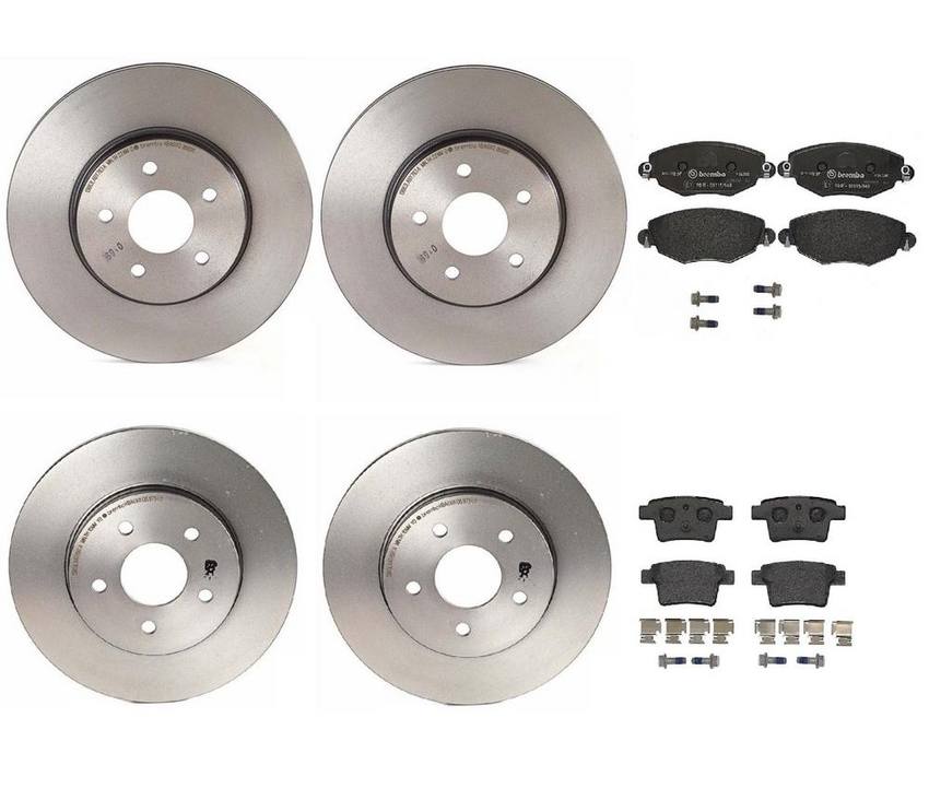 Jaguar Brembo Brakes Kit - Pads &  Rotors Front and Rear (300mm/280mm) (Low-Met) C2S52091 - Brembo 1639868KIT